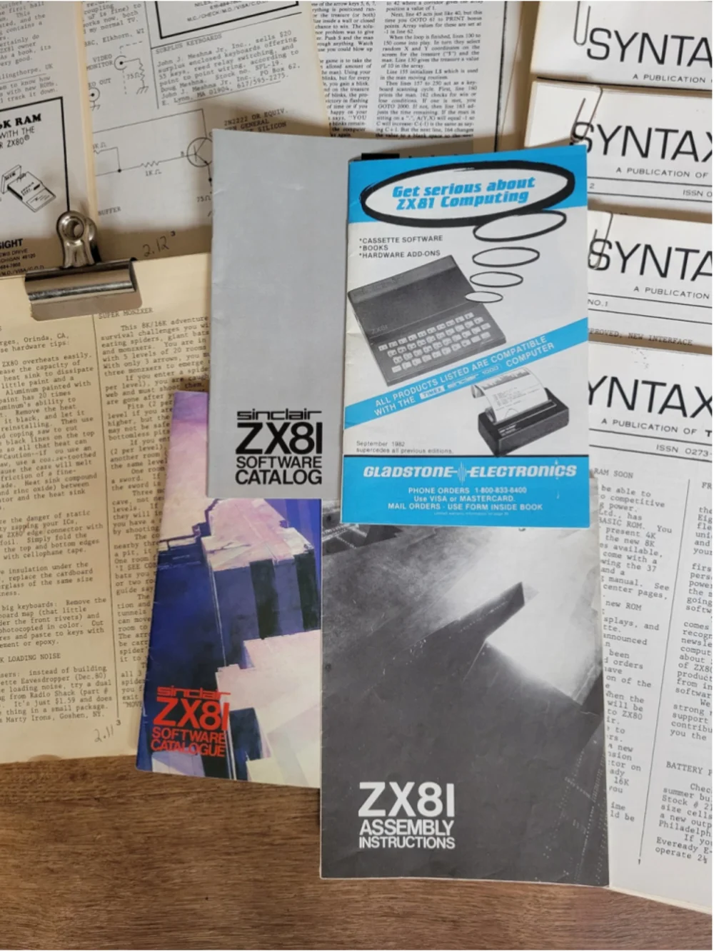 Vintage Sinclair ZX80 ZX81 Computer Paperwork Lot Syntax Newsletters Manuals